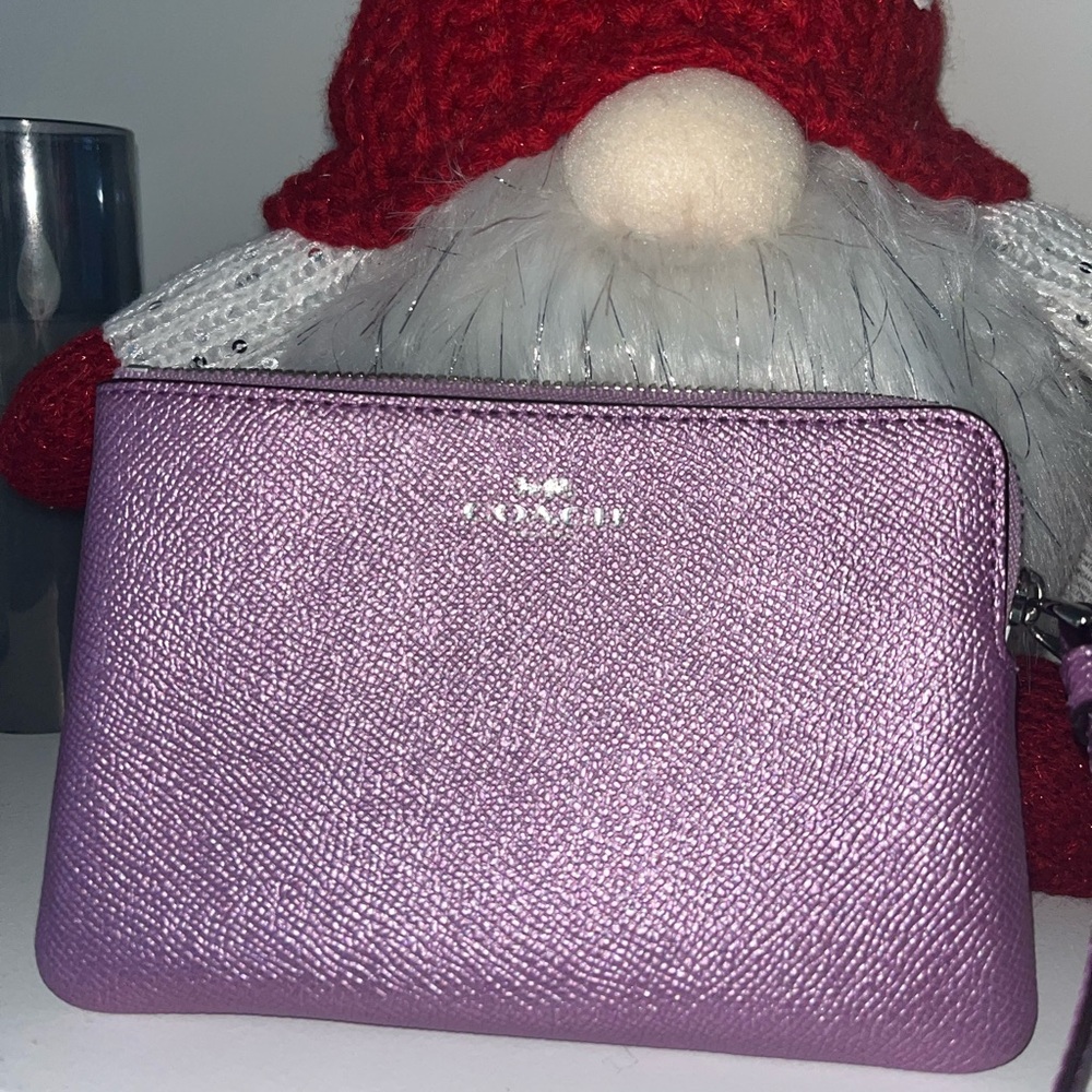 Coach Metallic Light Purple Wristlet